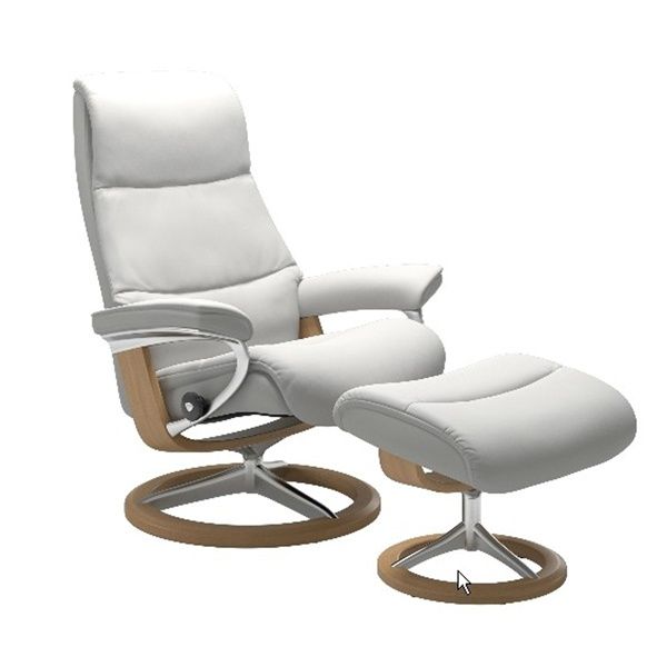 Sillon y Puf Stressless View Piel Batick Latte Signature M